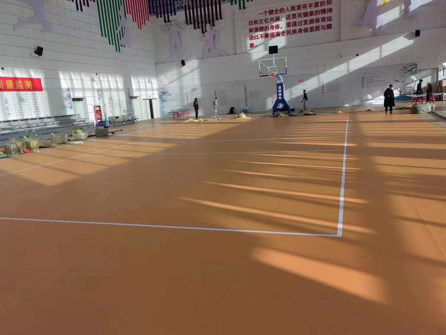 福建寧德一中排球場安裝完成